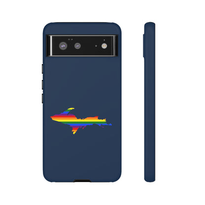 Michigan Upper Peninsula Tough Phone Case (Navy w/ UP Pride Flag Outline) | Samsung & Pixel Android