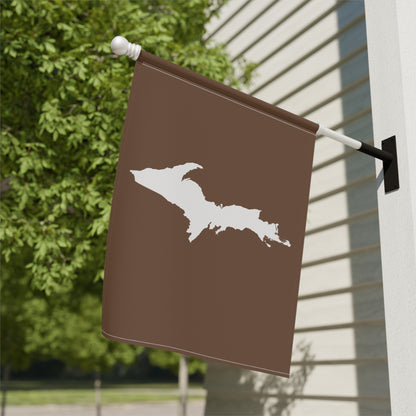 Michigan Upper Peninsula Home & Garden Flag (w/ UP Outline) | Coffee Color