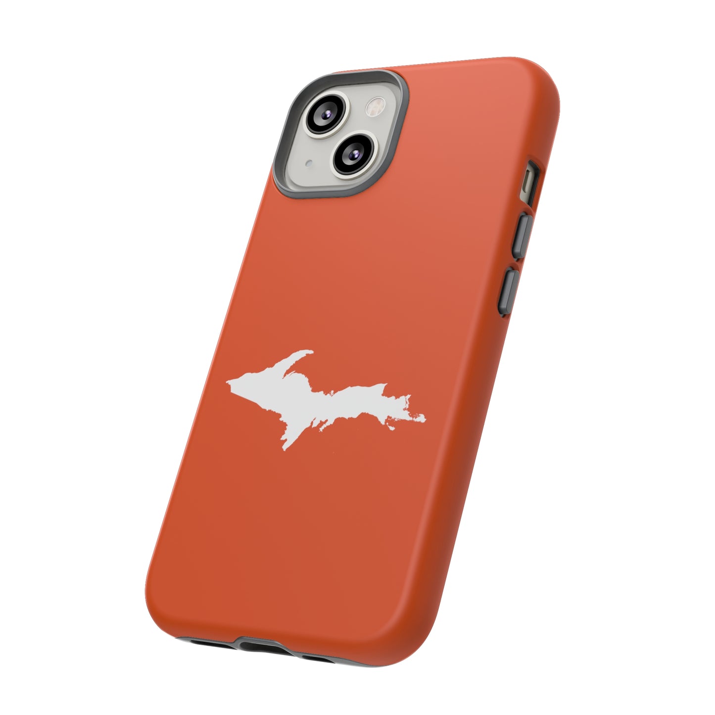 Michigan Upper Peninsula Tough Phone Case (Maple Leaf Orange w/ UP Outline) | Apple iPhone