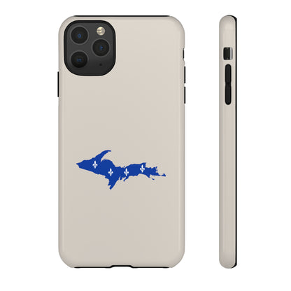 Michigan Upper Peninsula Tough Phone Case (Canvas Color w/ UP Quebec Flag Outline) | Apple iPhone