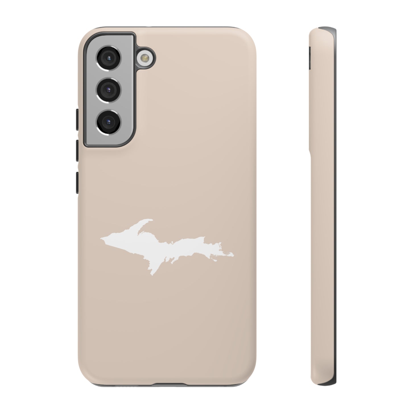 Michigan Upper Peninsula Tough Phone Case (White Pine Color w/ UP Outline) | Samsung & Pixel Android