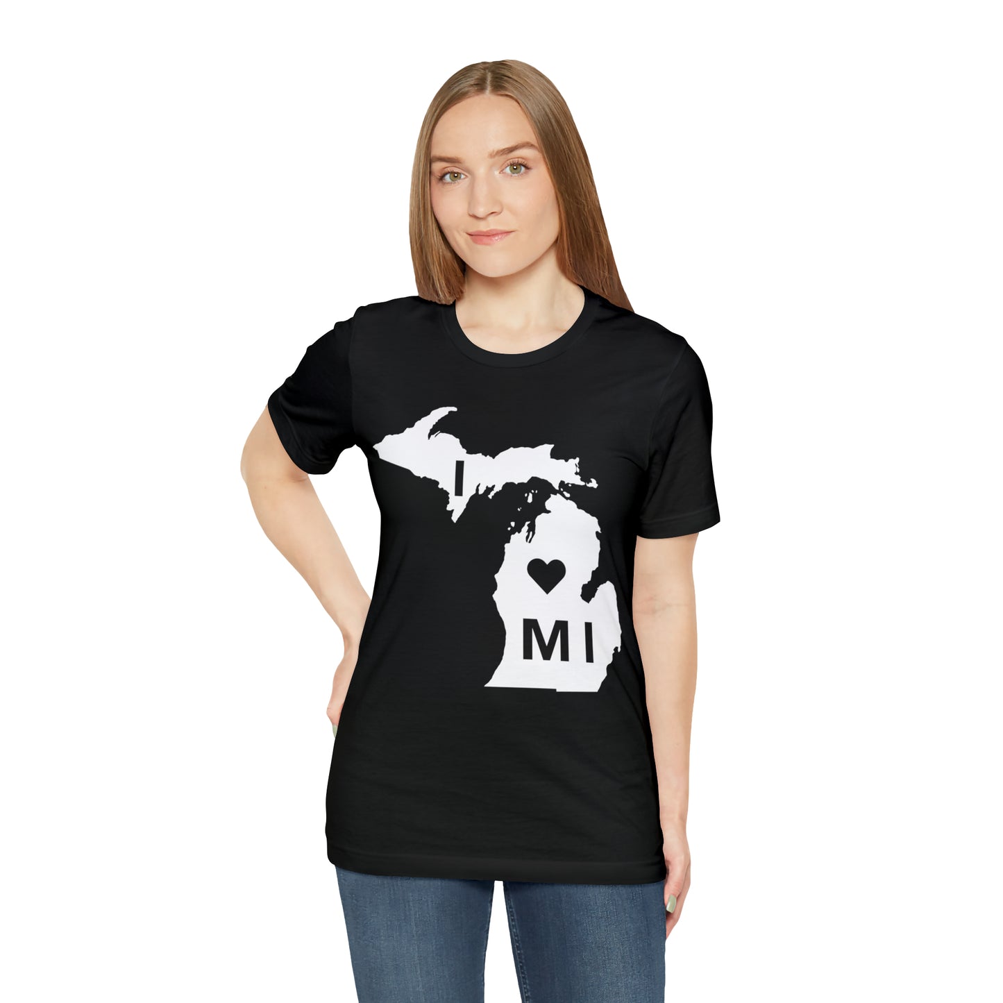 'I ❤️ MI' T-Shirt (w/ Full MI Outline) | Unisex Standard Fit