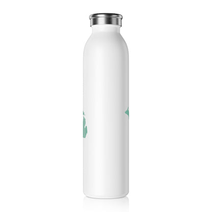 Michigan Water Bottle (w/ Metallic Mint Green Outline) | 20oz Double-Walled