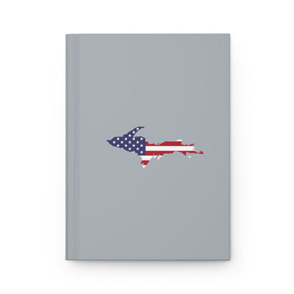 Michigan Upper Peninsula Hardcover Journal (w/ UP USA Flag) | Ruled - Silver