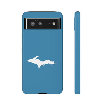 Michigan Upper Peninsula Tough Phone Case (Lake Michigan Blue w/ UP Outline) | Samsung & Pixel Android