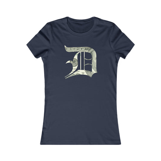 Detroit 'Old English D' T-Shirt (Benjamins Edition) | Women's Slim Fit