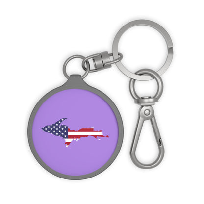 Michigan Upper Peninsula Keyring (w/ UP USA Flag) | Lavender