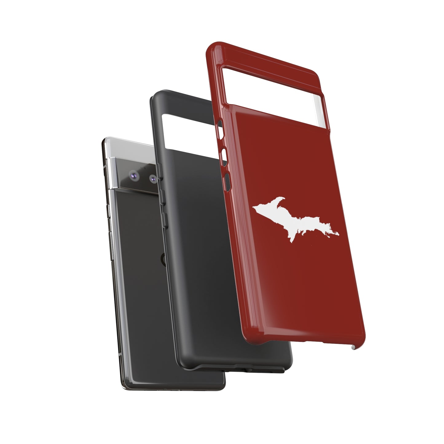 Michigan Upper Peninsula Tough Phone Case (Traverse Cherry Red w/ UP Outline) | Samsung & Pixel Android