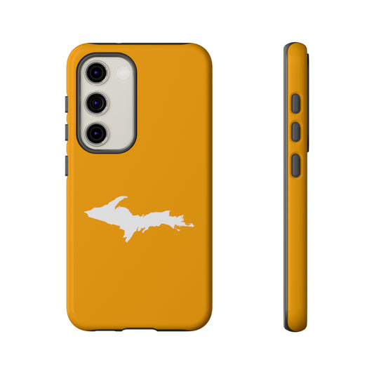 Michigan Upper Peninsula Tough Phone Case (Autumn Birch Leaf Color w/ UP Outline) | Samsung & Pixel Android