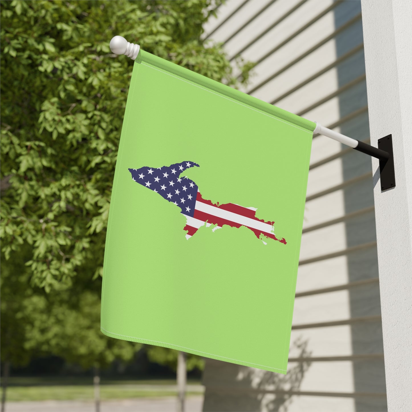 Michigan Upper Peninsula Home & Garden Flag (w/ UP USA Flag) | Flash Green