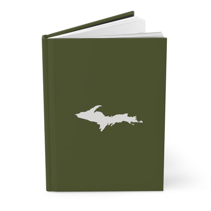 Michigan Upper Peninsula Hardcover Journal (Army Green w/ UP Outline) | Ruled - 150pgs