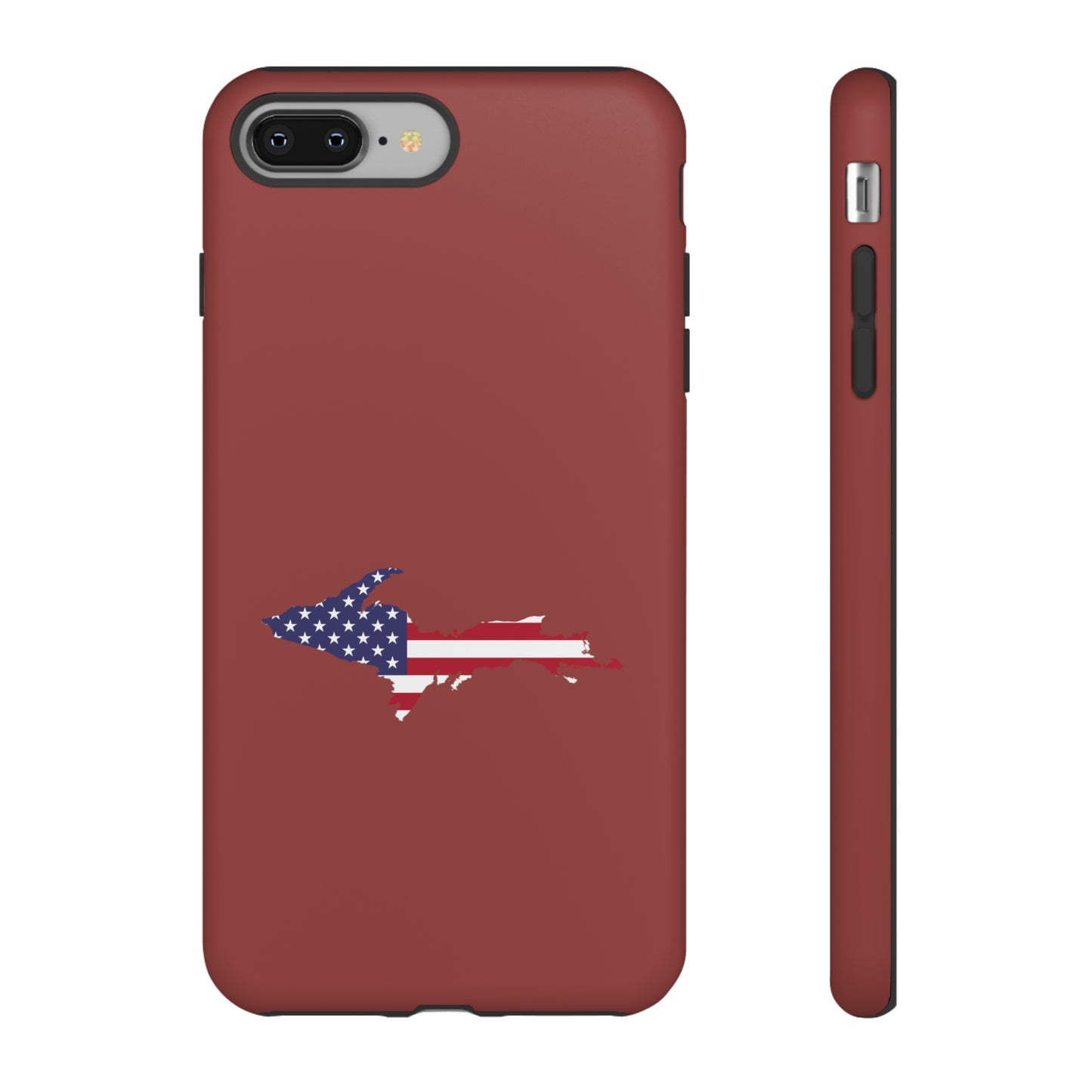 Michigan Upper Peninsula Tough Phone Case (Ore Dock Red w/ UP USA Flag Outline) | Apple iPhone