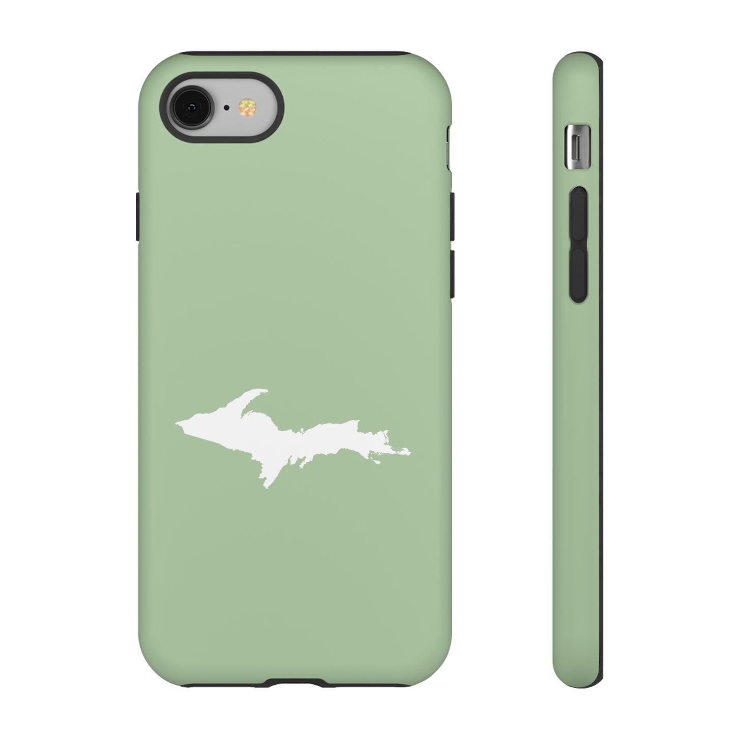 Michigan Upper Peninsula Tough Phone Case (Green Tea Color w/ UP Outline) | Apple iPhone