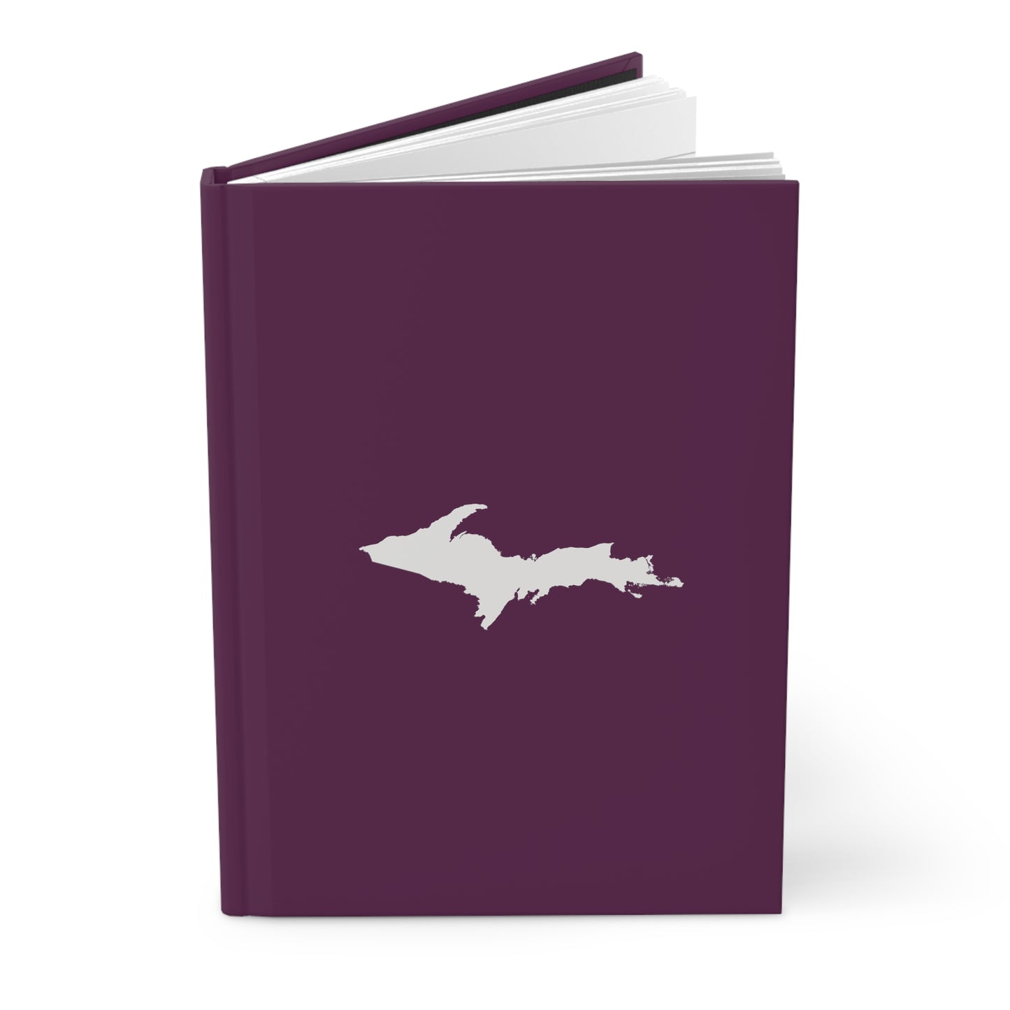 Michigan Upper Peninsula Hardcover Journal (Tyrian Purple w/ UP Outline) | Ruled - 150pgs