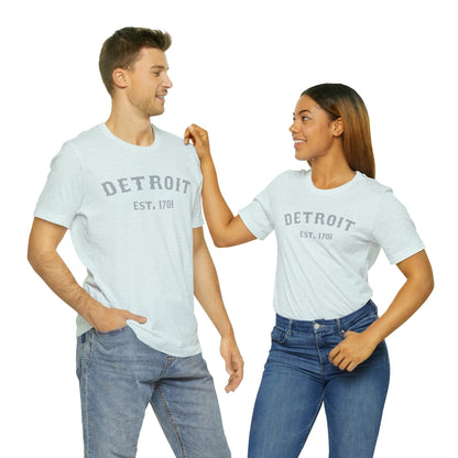 Detroit EST. 1701' T-Shirt (Silver Ballpark Font) | Unisex Standard