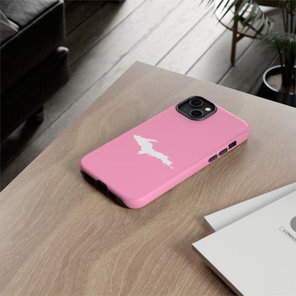 Michigan Upper Peninsula Tough Phone Case ('67 Caddie Pink w/ UP Outline) | Apple iPhone