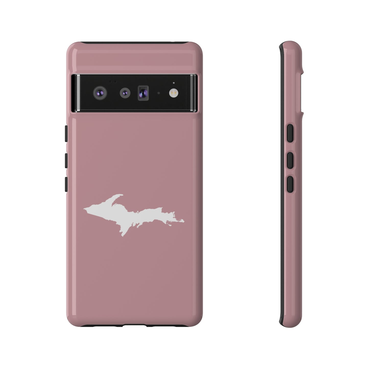 Michigan Upper Peninsula Tough Phone Case (Cherry Blossom Color w/ UP Outline) | Samsung & Pixel Android