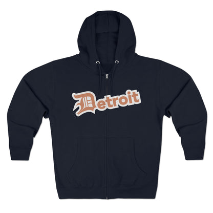 'Detroit' Hoodie (Copper w/ Old English 'D') | Unisex Full Zip