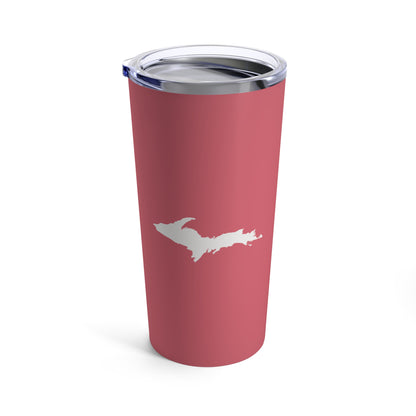 Michigan Upper Peninsula Tumbler (w/ UP Outline) | Watermelon Pink - 20oz