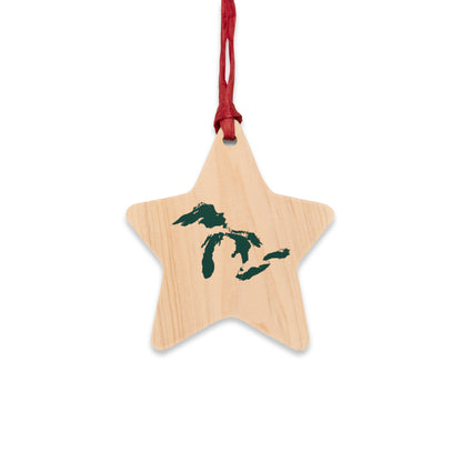 Great Lakes Christmas Ornament | Wooden - Laconic Green