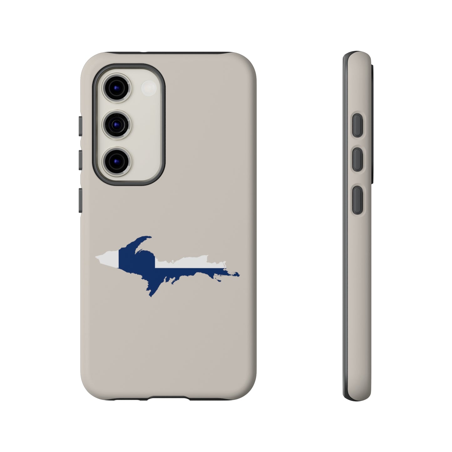 Michigan Upper Peninsula Tough Phone Case (w/ UP Finland Flag Outline) | Samsung & Pixel Android