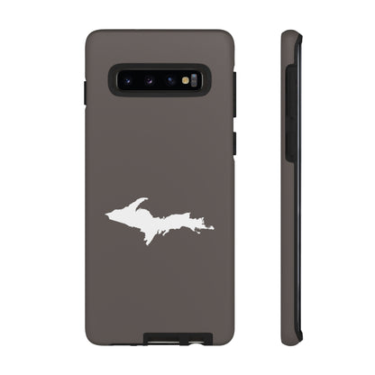 Michigan Upper Peninsula Tough Phone Case (Warren Tank Grey w/ UP Outline) | Samsung & Pixel Android