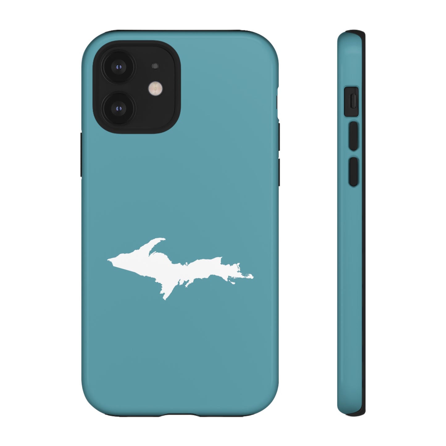 Michigan Upper Peninsula Tough Phone Case (Lake Huron Blue w/ UP Outline) | Apple iPhone