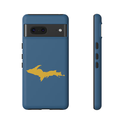 Michigan Upper Peninsula Tough Phone Case (Blueberry w/ Gold UP Outline) | Samsung & Pixel Android