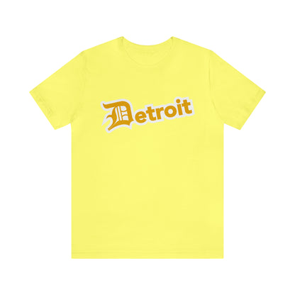 'Detroit' T-Shirt (Gold w/ Old English 'D') | Unisex Standard