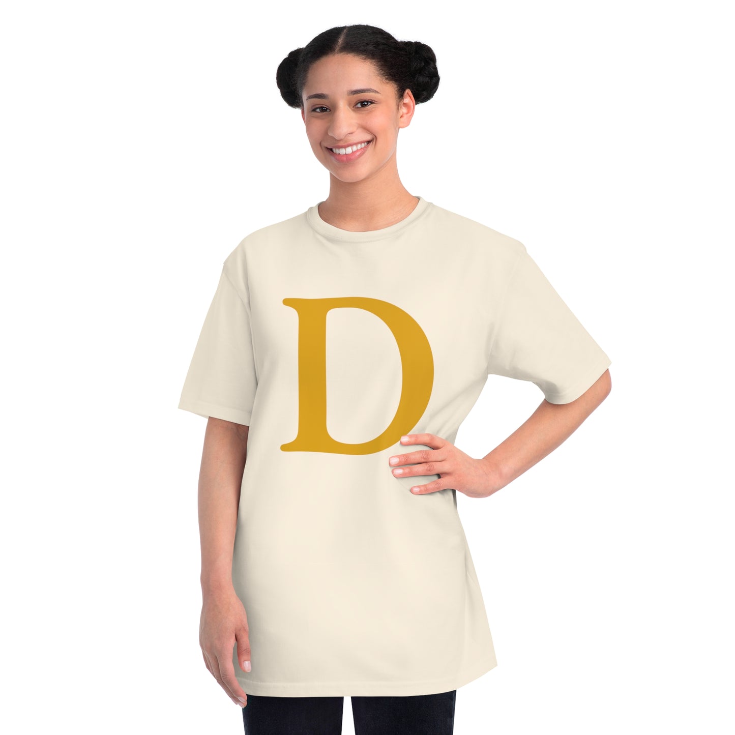 Detroit 'Old French D' T-Shirt (Full Gold Outline) | Organic Unisex