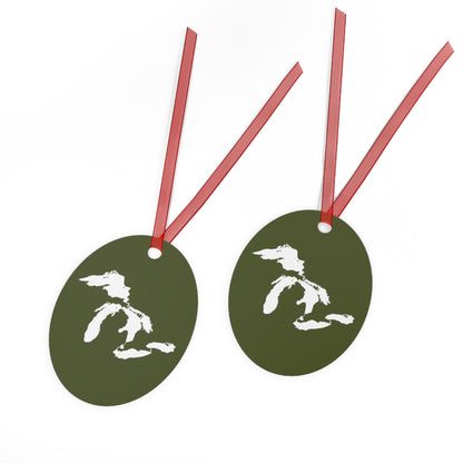 Great Lakes Christmas Ornament | Metal - Army Green