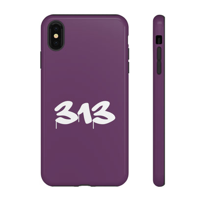 Detroit '313' Tough Phone Case (Plum Tag Font) | Apple iPhone