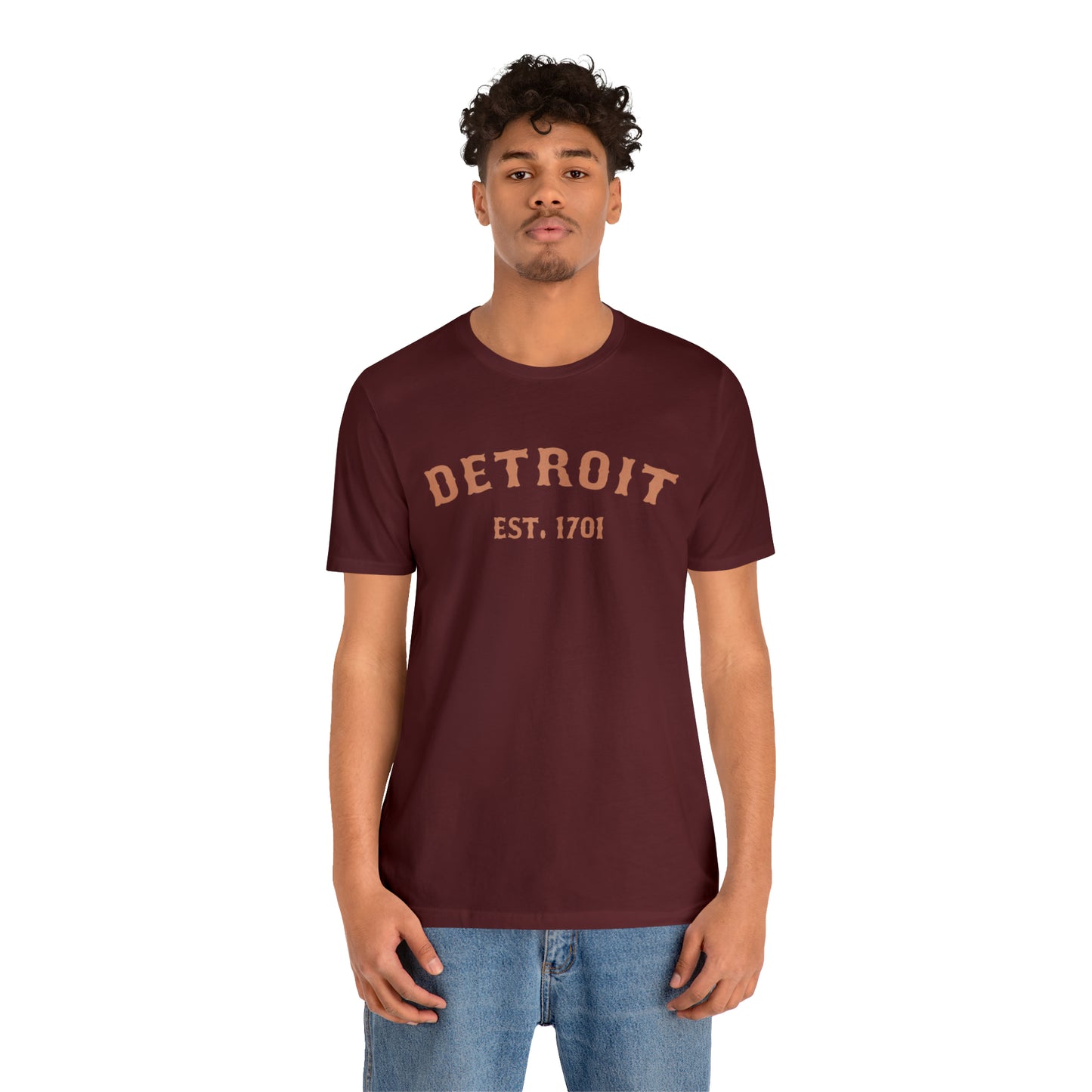 'Detroit EST. 1701' T-Shirt (Copper Ballpark Font) | Unisex Standard