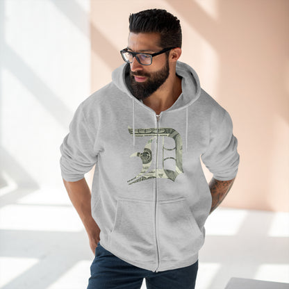 Detroit 'Old English D' Hoodie (Full-Body Benjamins Edition) | Unisex Full Zip