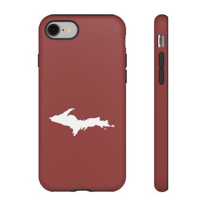 Michigan Upper Peninsula Tough Phone Case (Ore Dock Red w/ UP Outline) | Apple iPhone