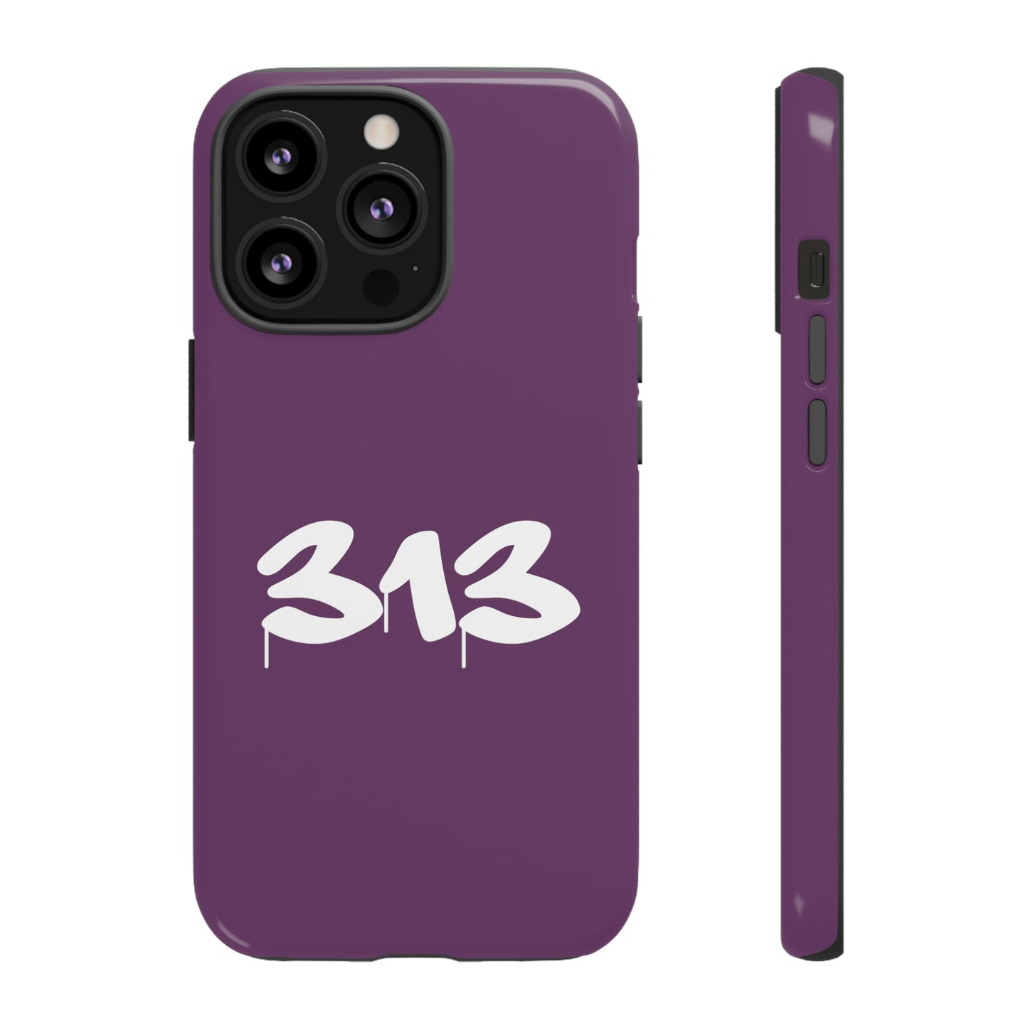 Detroit '313' Tough Phone Case (Plum Tag Font) | Apple iPhone