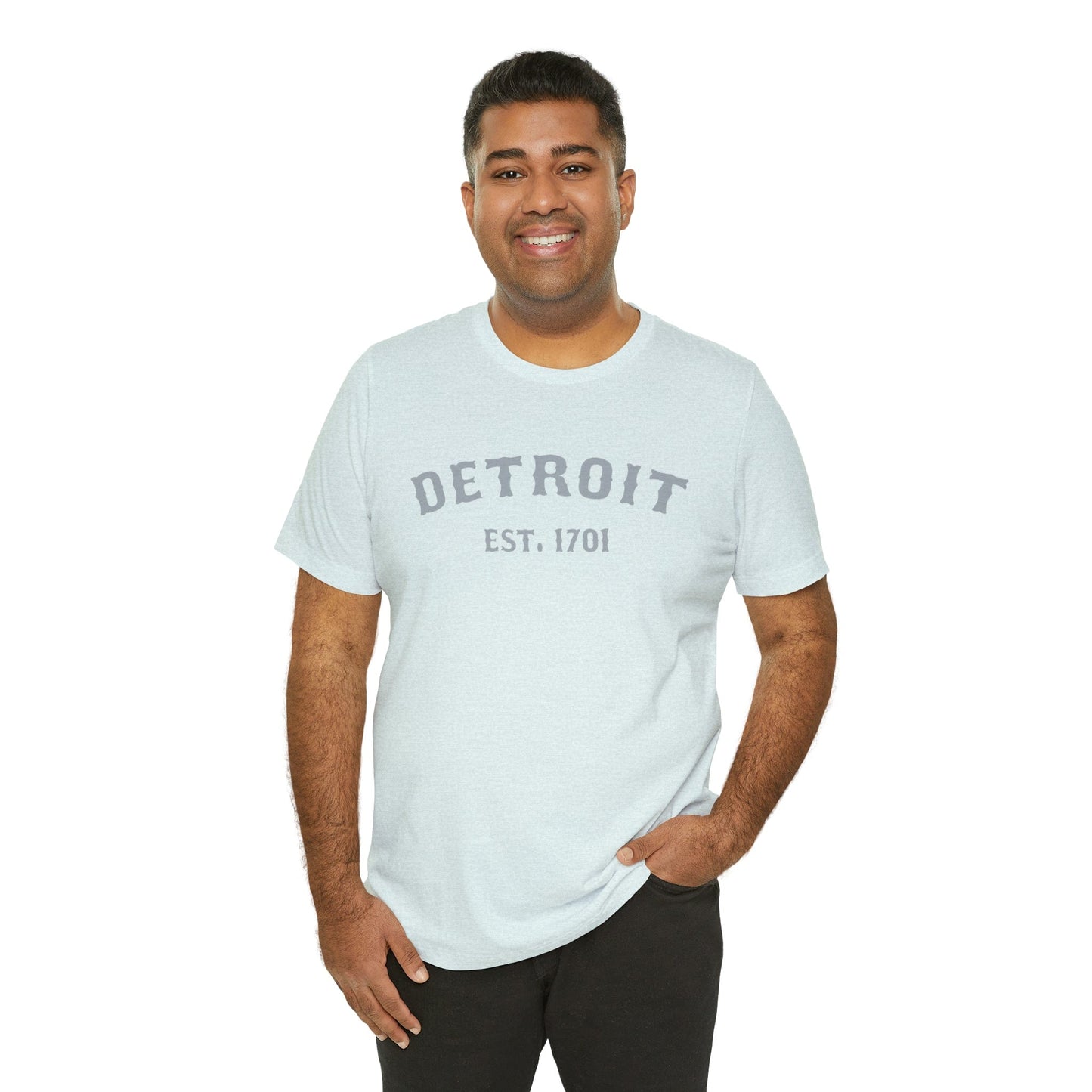 Detroit EST. 1701' T-Shirt (Silver Ballpark Font) | Unisex Standard