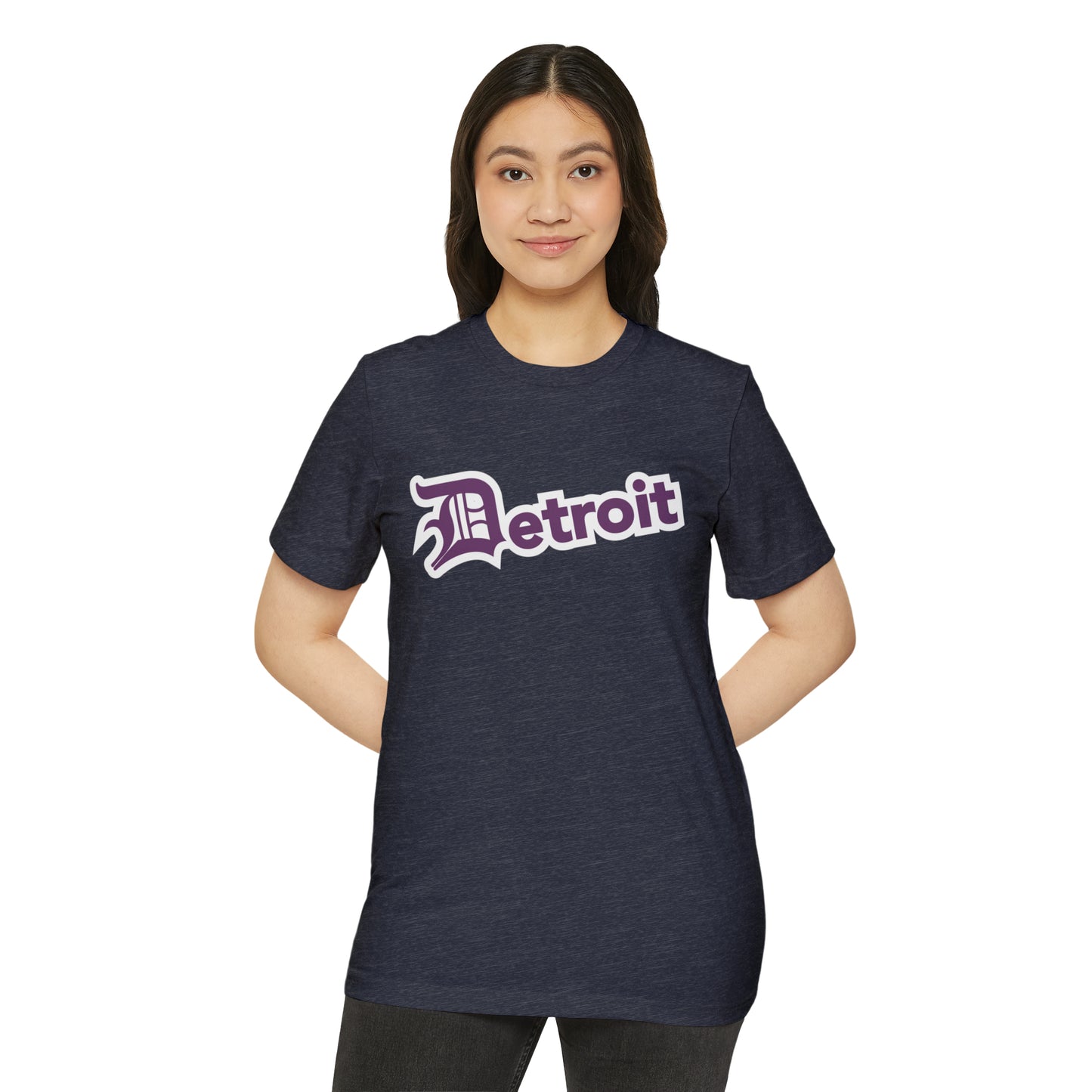 Detroit' T-Shirt (Plum Old English 'D') | Unisex Recycled Organic