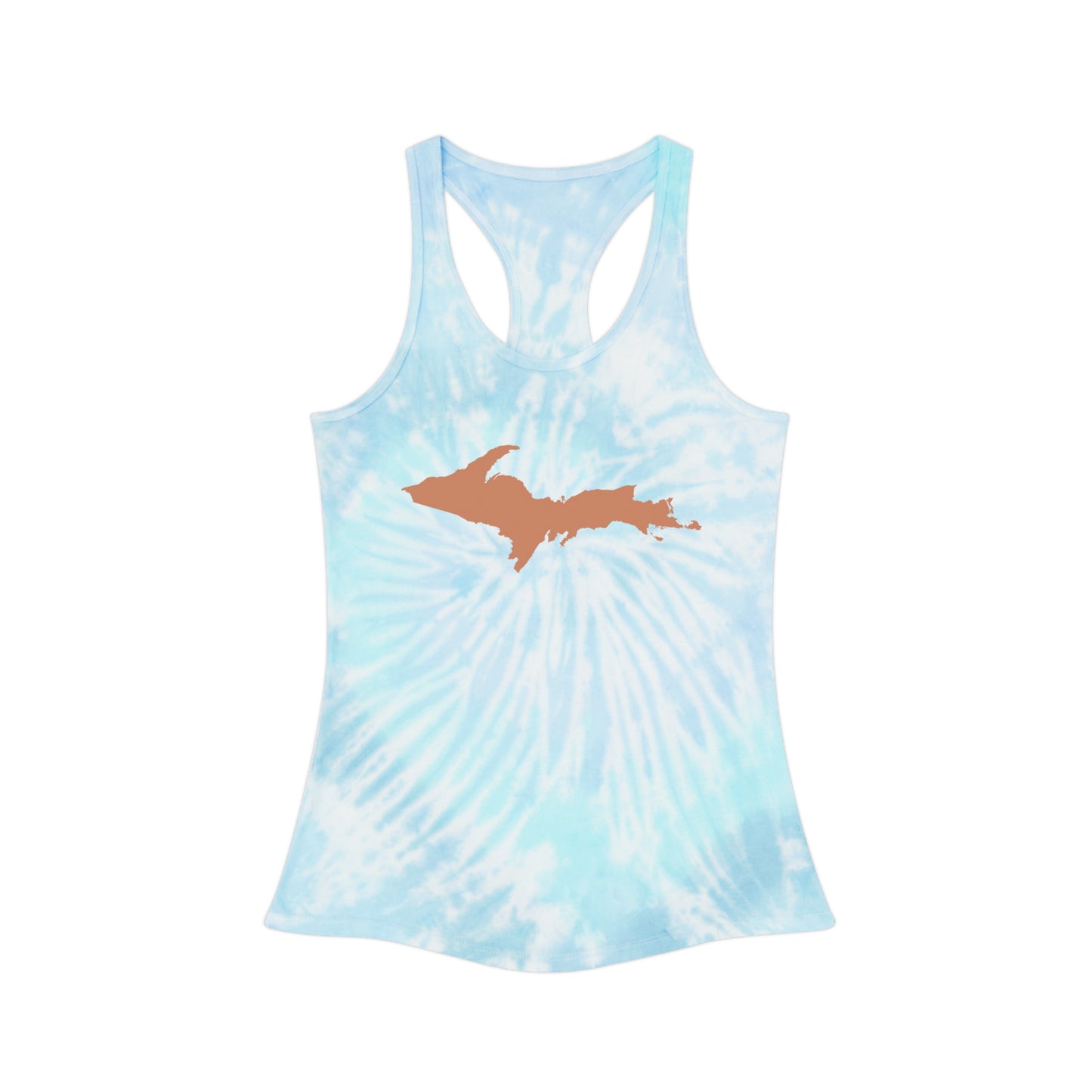 Michigan Upper Peninsula Tank Top (w/ Copper UP Outline) | Tie-Dye Racerback