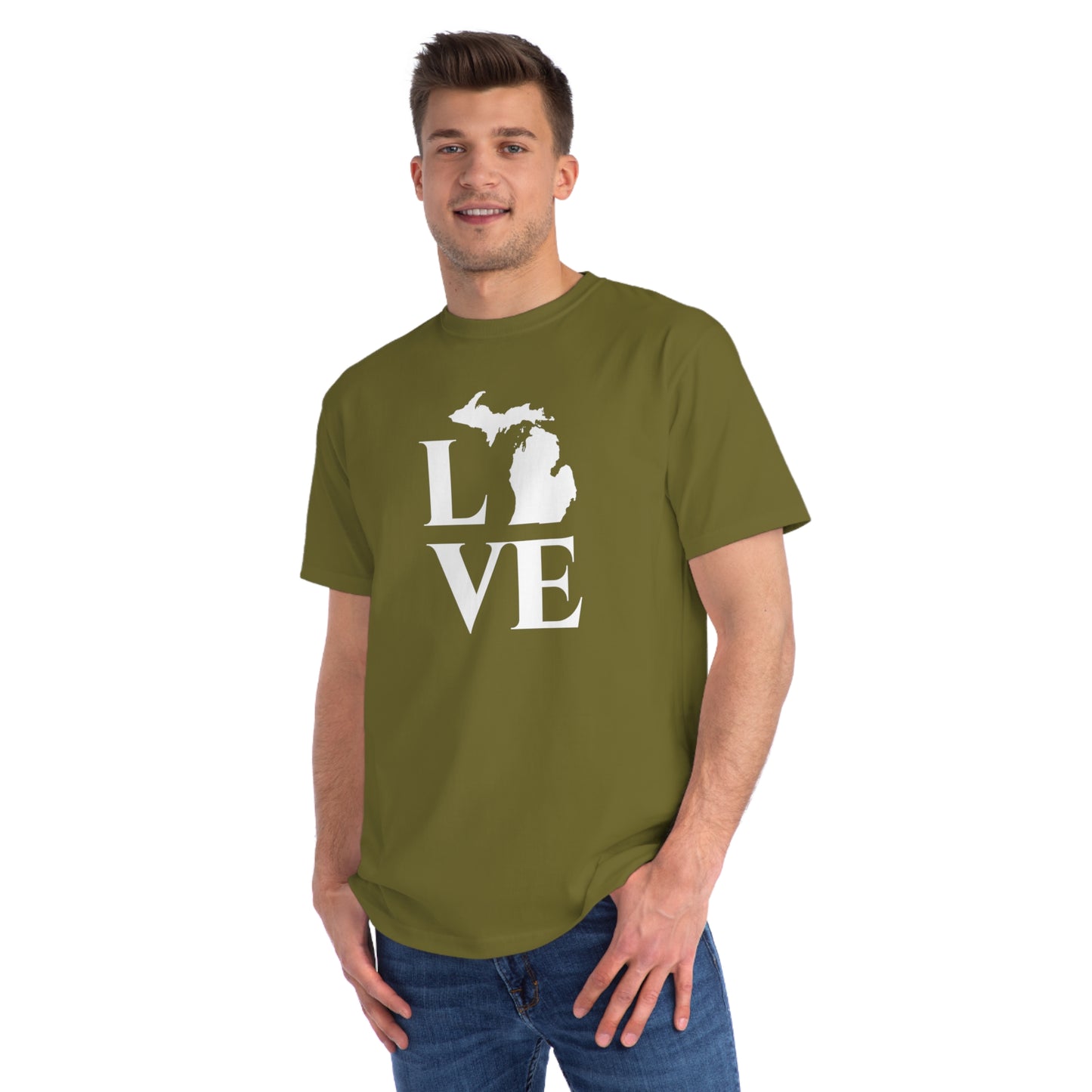 Michigan 'Love' T-Shirt (Roman Font) | Unisex Organic