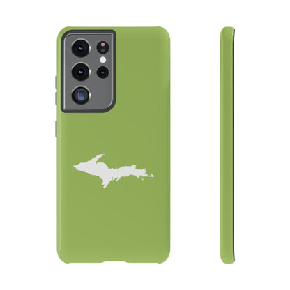 Michigan Upper Peninsula Tough Phone Case (Gooseberry Green w/ UP Outline) | Samsung & Pixel Android