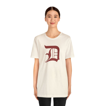 Detroit 'Old English D' T-Shirt (Ore Dock Red) | Unisex Standard