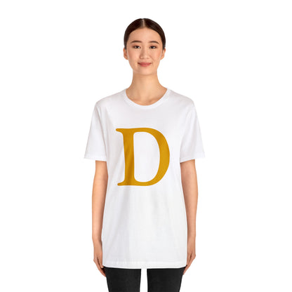 Detroit 'Old French D' T-Shirt (Gold Full Body Outline) | Unisex Standard Fit