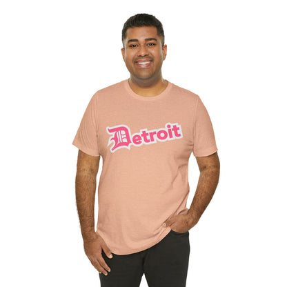 'Detroit' T-Shirt (Rhodochrosite Pink w/ Old English 'D') | Unisex Standard