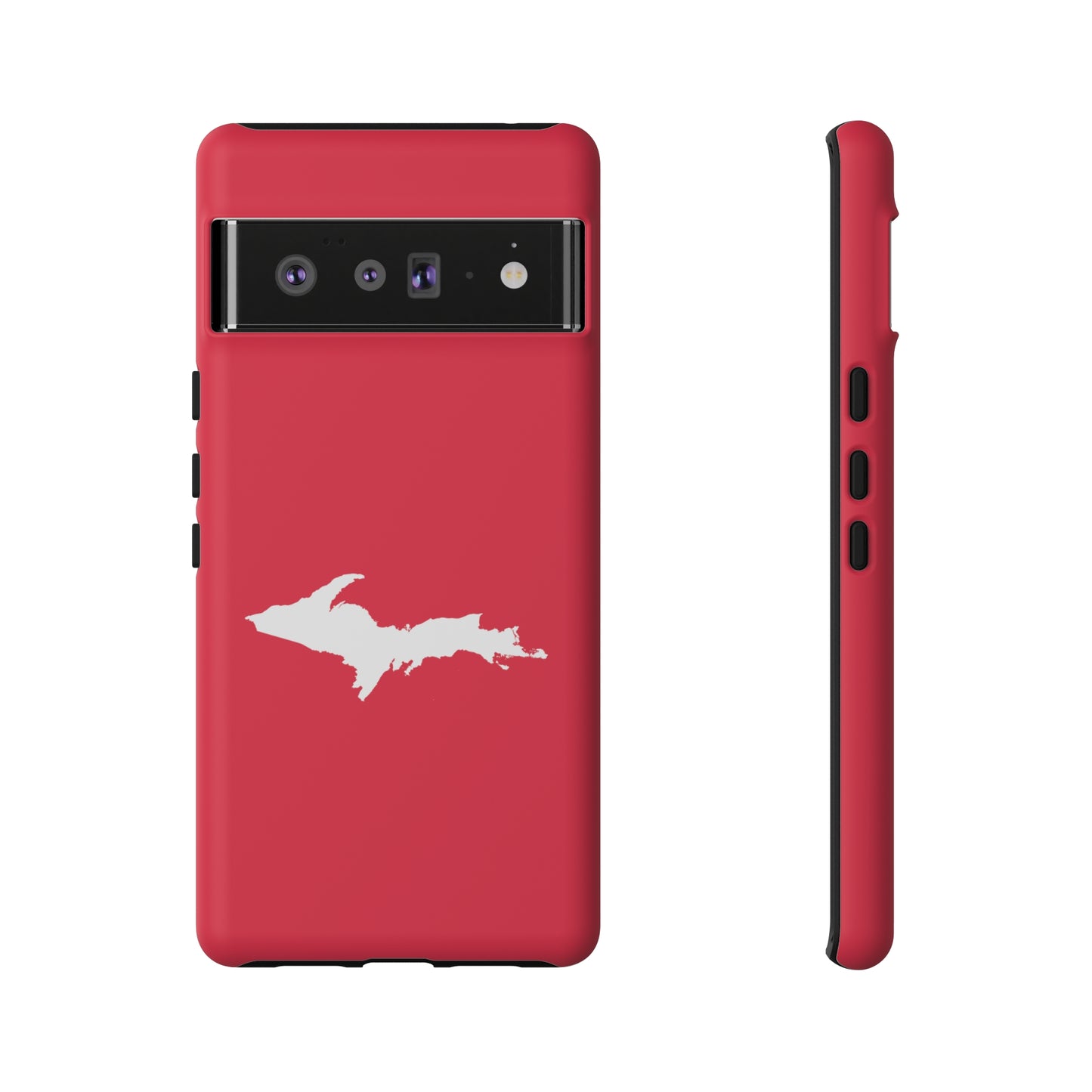 Michigan Upper Peninsula Tough Phone Case (Lighthouse Red w/ UP Outline) | Samsung & Pixel Android