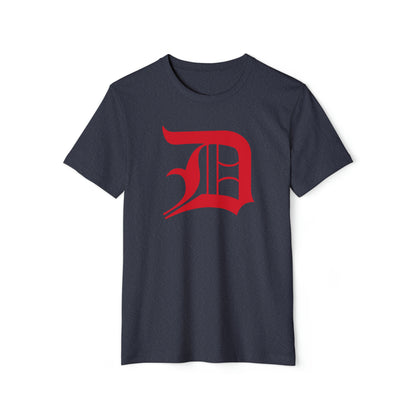 Detroit 'Old English D' T-Shirt (Aliform Red) | Unisex Recycled Organic