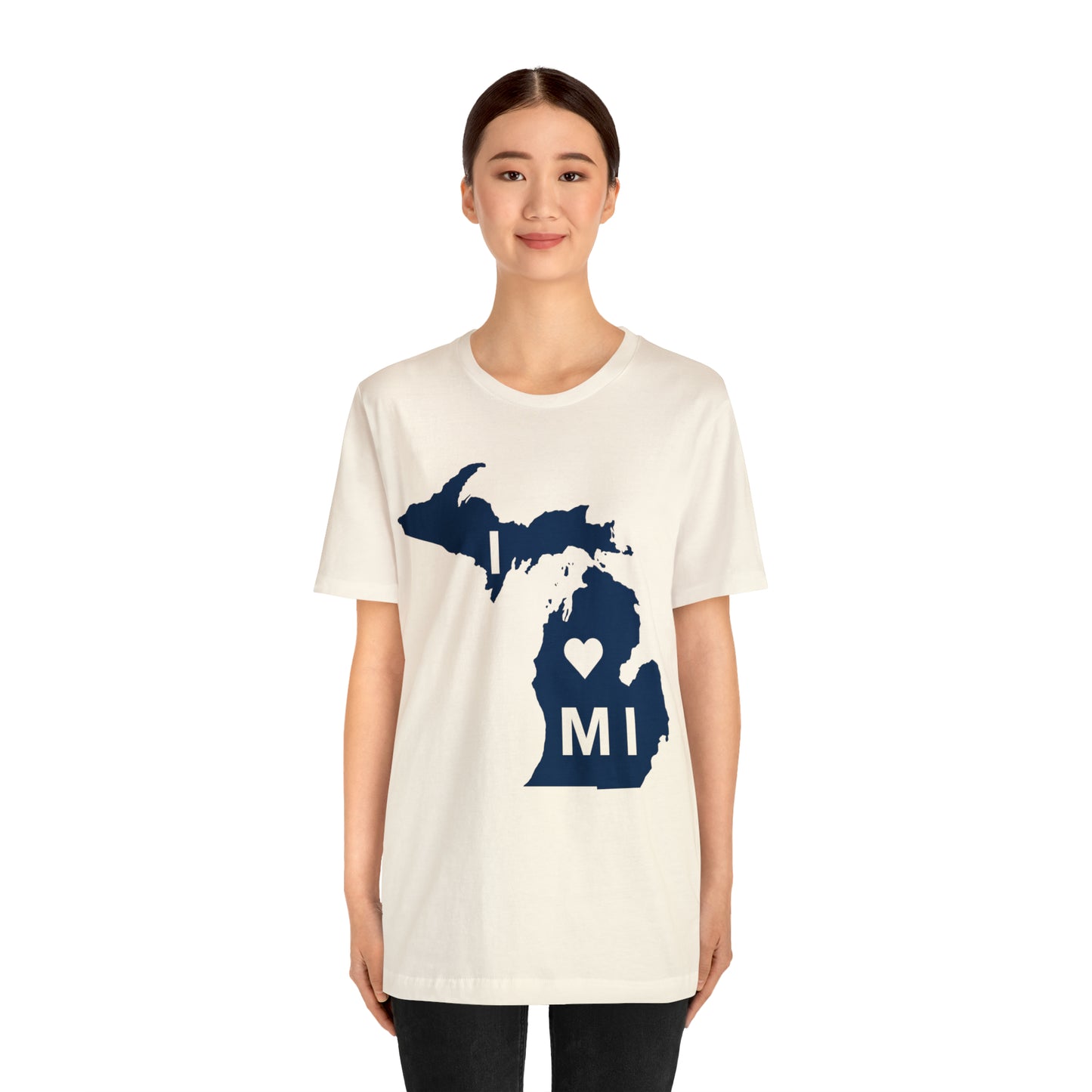 'I ❤️ MI' T-Shirt (w/ Full MI Outline) | Unisex Standard Fit