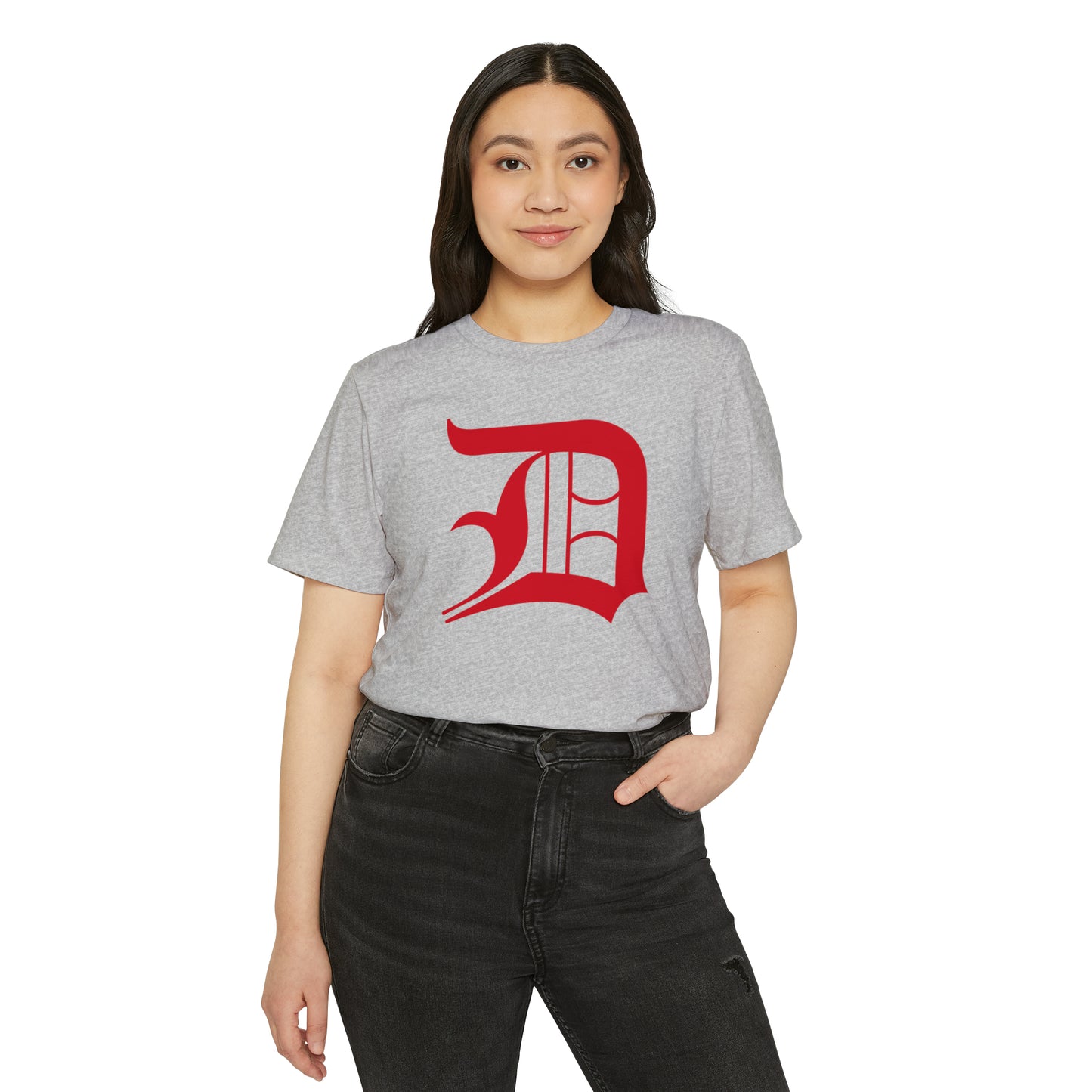 Detroit 'Old English D' T-Shirt (Aliform Red) | Unisex Recycled Organic