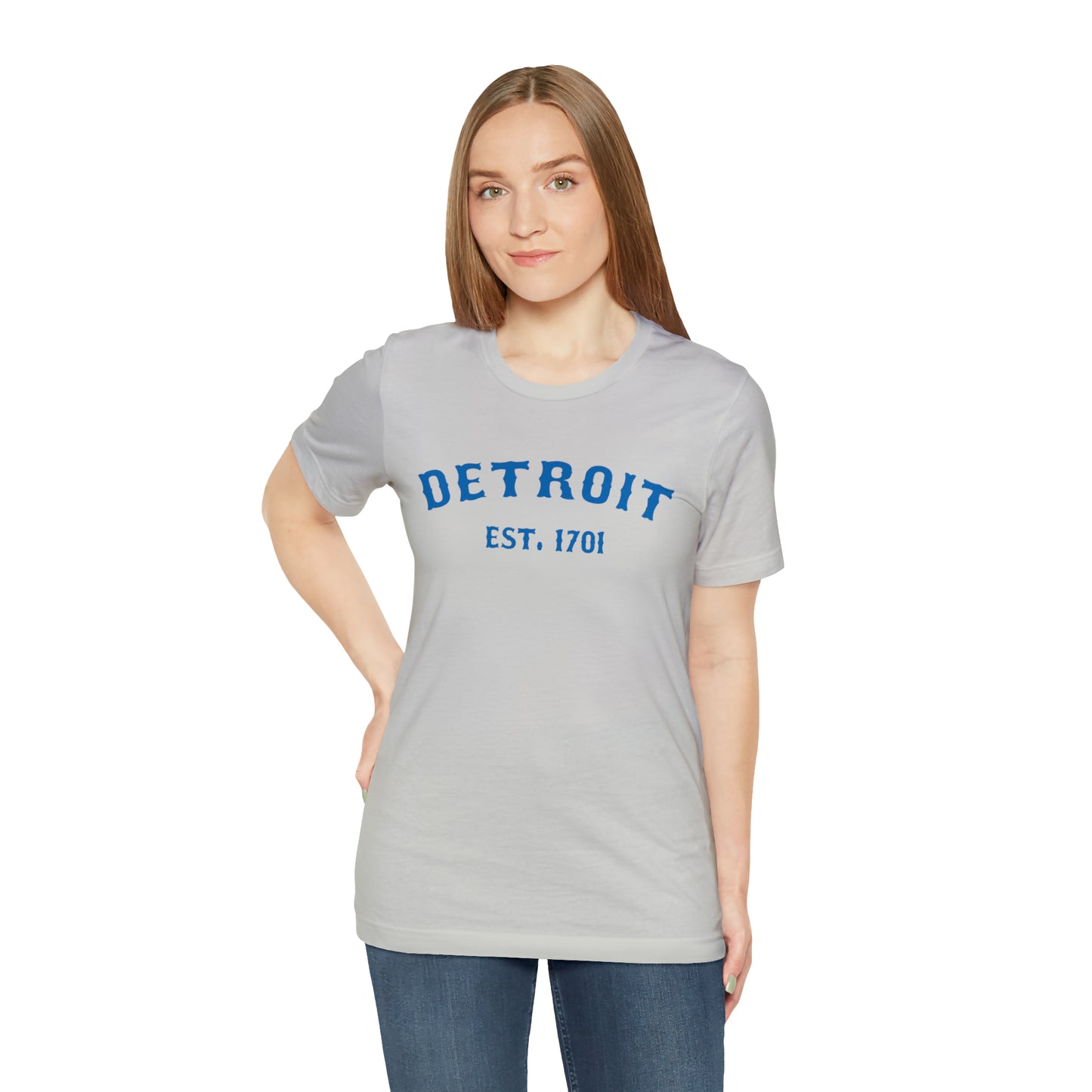 'Detroit EST. 1701' T-Shirt (Azure Ballpark Font) | Unisex Standard