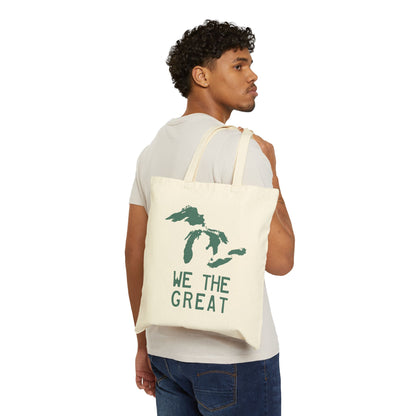 Great Lakes 'We The Great' Light Tote Bag | Copper Green